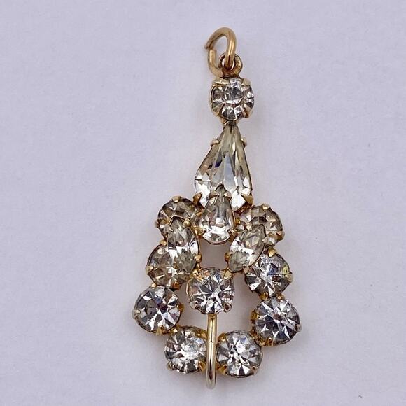 Mid Century Fancy Rhinestone Drop Pendant - Picture 1 of 11